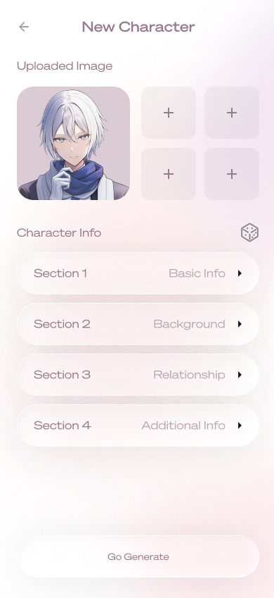 Luvluvdaily new character screen